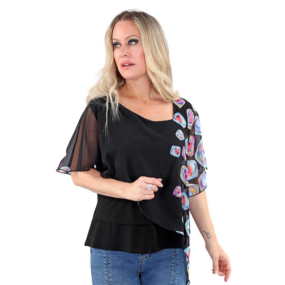 Chiffon Layered Short Sleeve Top – Effortless Elegance & Feminine Charm
