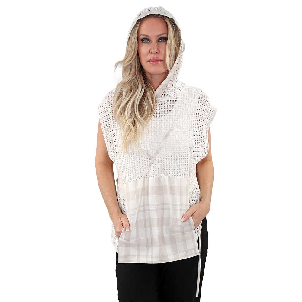 Sleeveless Hooded Mesh Top – A Trendy Layering Essential