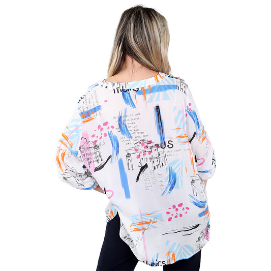 Parisian Sketch: 3/4 Sleeve Popover Shirt π¨πΌ