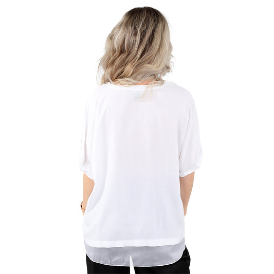 OOTD Charm: V-Neck Layered Tunic in White ποΈποΈ