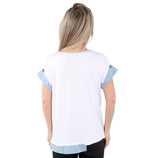 Street Splash: Multi-Print Cotton Tee with Graphic Flair