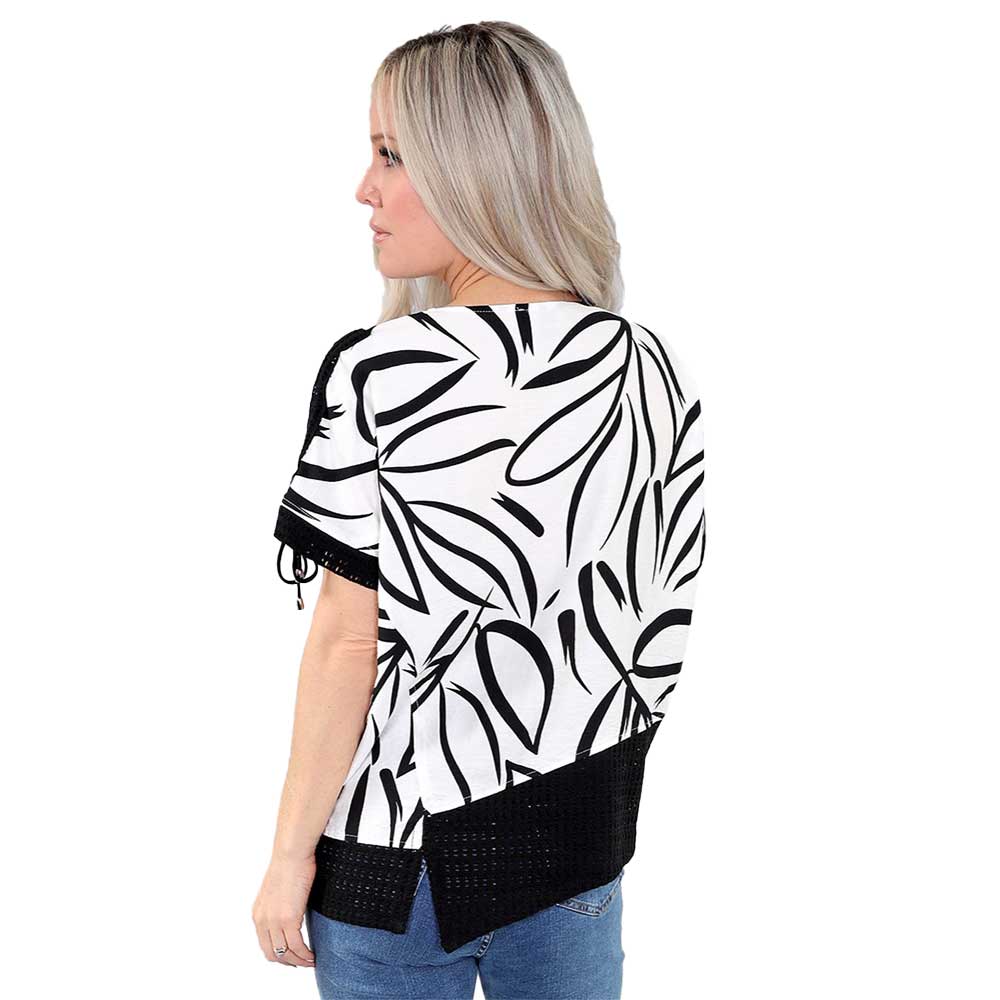 Ivory and Black Short Sleeve Top – Bold and Chic