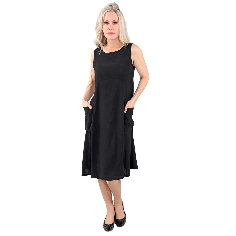Timeless Black Sleeveless Dress with Pockets – Effortless Elegance Meets Everyday Comfort