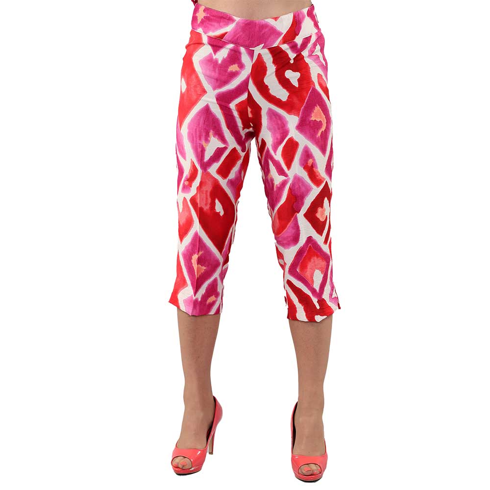 Vibrant Fuchsia Print Capri – Bold Style with Ultimate Comfort