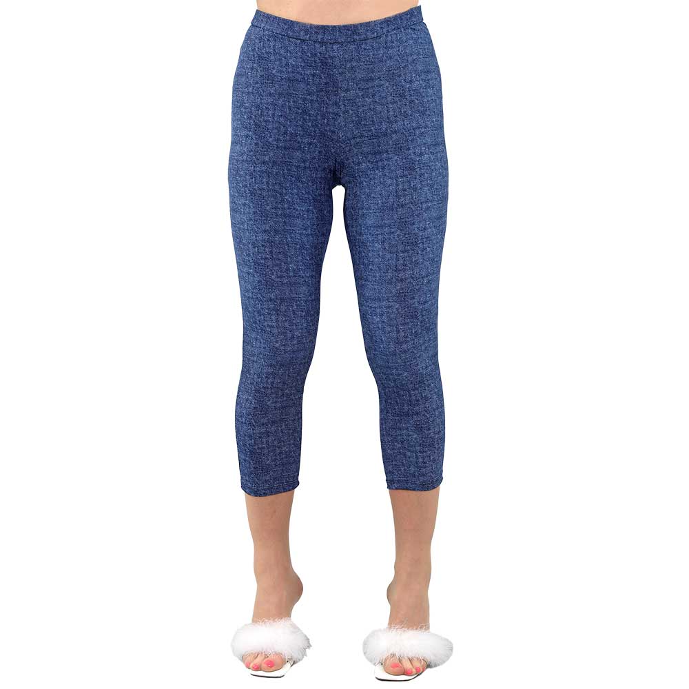 Denim-Print Capri Legging – Ultra-Stretch Comfort with a Chic Edge
