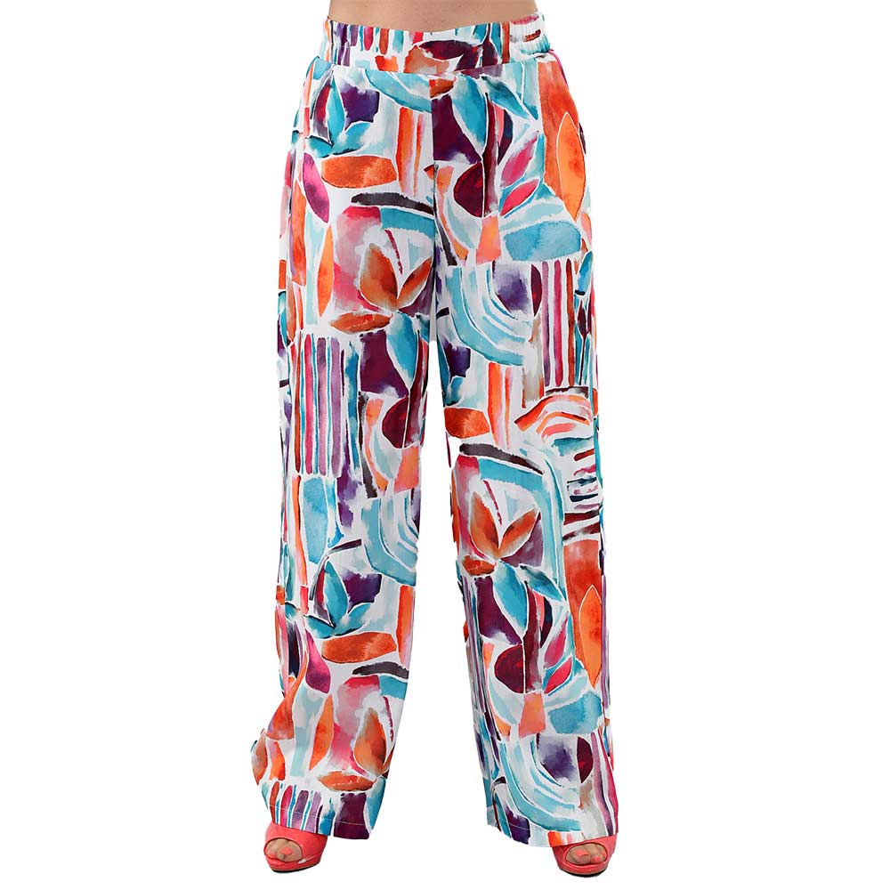 Vibrant Wide-Leg Pants – Effortless Elegance with a Bold Print