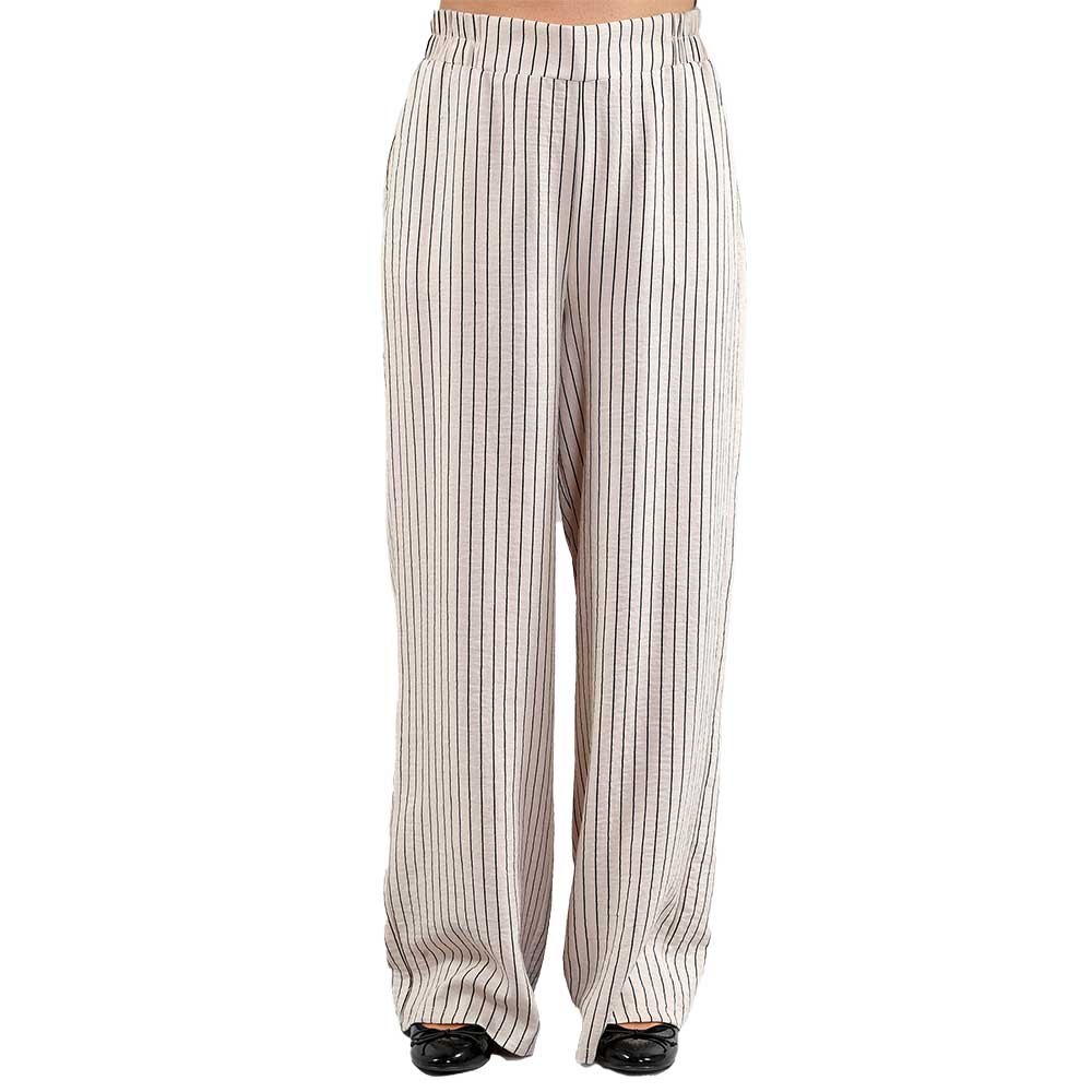 Chic and Timeless: Tan Striped Wide-Leg Pants