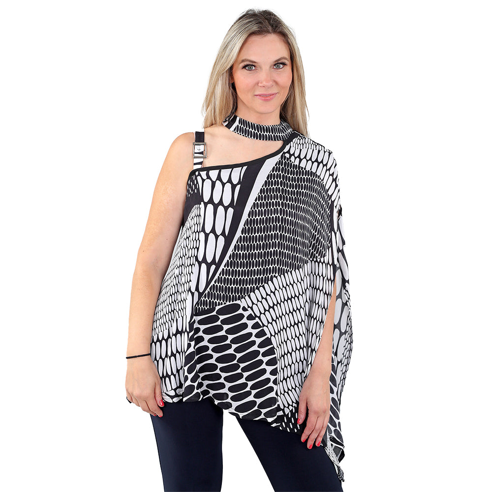 Monochrome Muse: Asymmetric Statement Top ⚪⚫