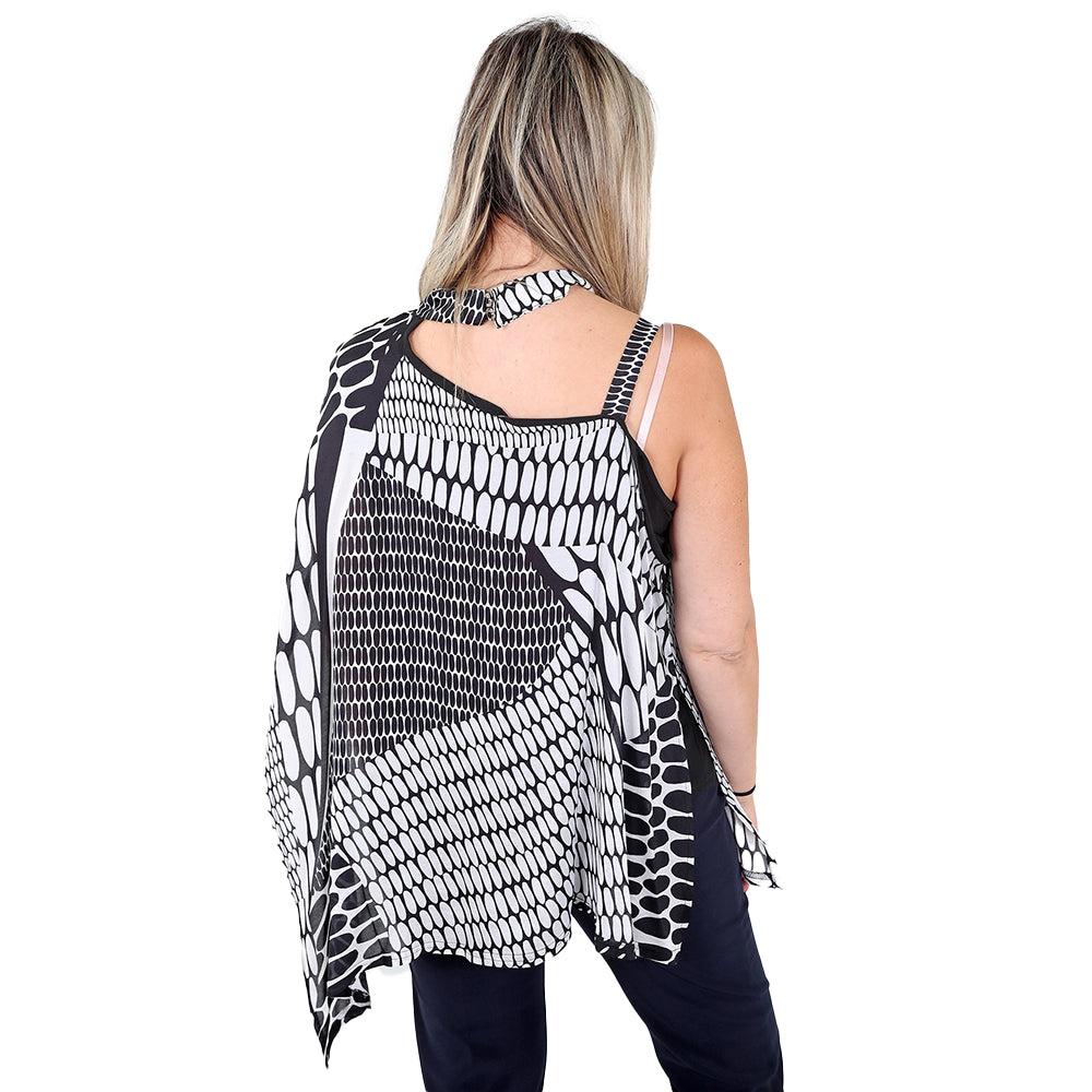 Monochrome Muse: Asymmetric Statement Top ⚪⚫