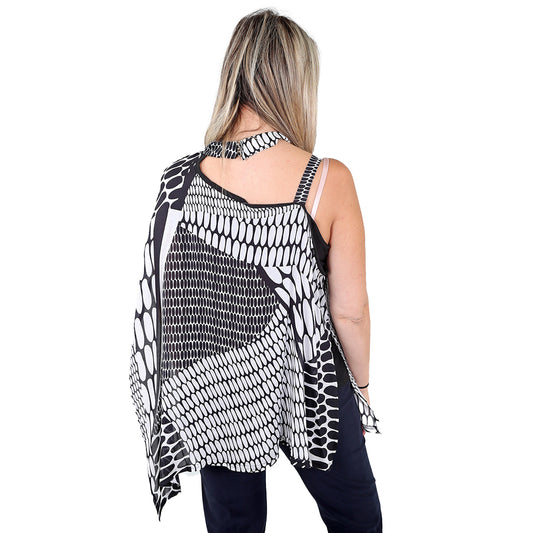 Monochrome Muse: Asymmetric Statement Top ⚪⚫