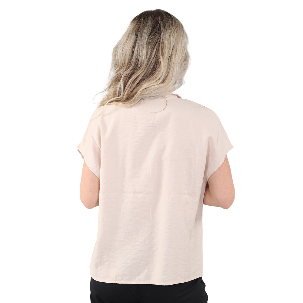 Soft Drape: Sandwashed Twill Cap Sleeve Shirt