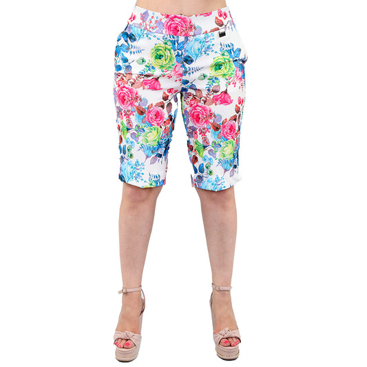 Garden Stroll: Ivory-Multi Floral Knit Shorts 🌷☀️